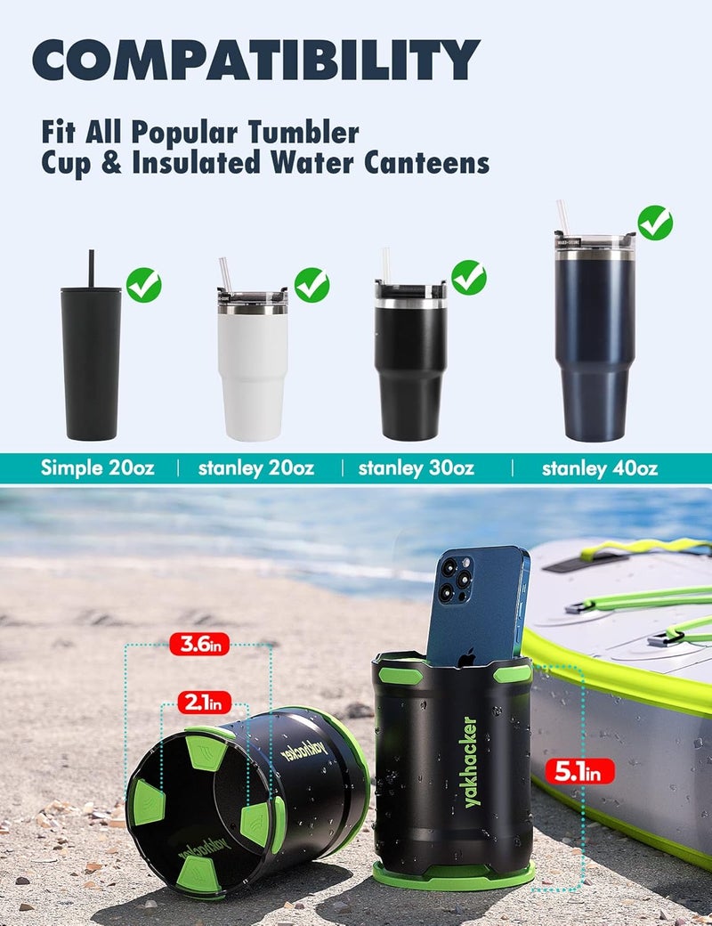 YAKHACKER SUP Paddle Board Cup Holder with Rubber Tab - Multi-Functional and Anti-toppling Cup Holder, Drinks Holder, Inflatable Paddle Board Accessories, Includes Action Mount - Image 3